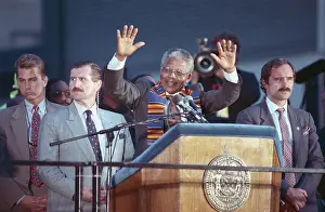 Nelson Mandela Waving to People