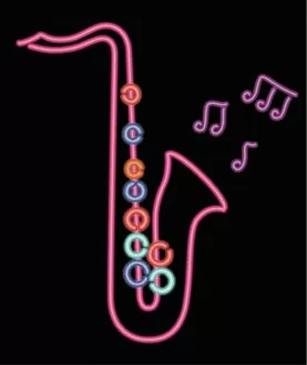 Images Dated 15th November 2018: neon light saxophone