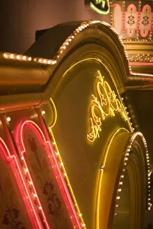 Vibrant Neon Art Gallery: Neon sign above casino entrance