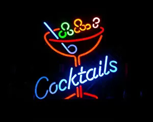 Images Dated 10th January 2018: Neon sign Cocktails