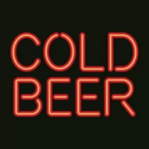 Images Dated 15th November 2018: Neon Sign Cold Beer Icon