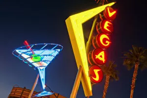 Images Dated 26th June 2012: Neon signs in Fremont Street, Downtown Las Vegas