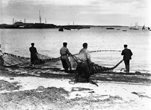 Prints of circa 1900: Fishermen bringing in the catch in the Scilly Isles. (Photo by F J Mortimer/Getty Images) Francis James Mortimer (1874-1944) Prints: Full Nets