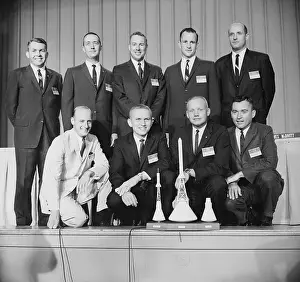 Thomas P Prints: Nine New Astronauts Posing Together