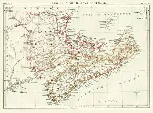Images Dated 30th September 2017: New Brunswick Nova Scotia map 1884