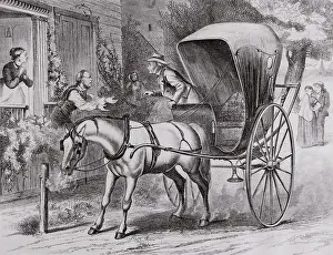 New Country Doctor Arriving in Town by Wagon