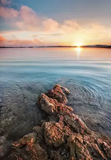 Prints of Beautiful sunrise off the coast of the island of Dugi Otok in Croatia Travel Destination Prints: New dawn