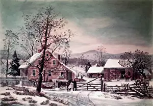 Pastoral Prints: New England Winter Scene after George Henry Durrie