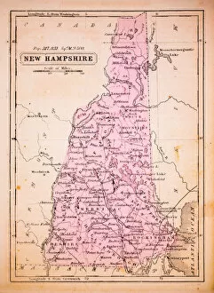 Images Dated 1st December 2015: New Hampshire 1852 Map