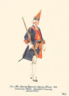 Colonial Prints: New-Jersey Regiment Company officer