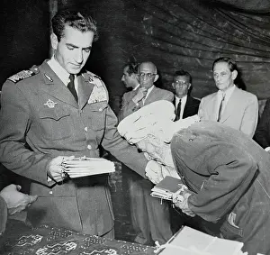 Elderly Prints: New Landowner Kissing Hand of Shah of Iran
