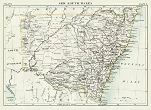 Images Dated 30th September 2017: New South Wales map 1884