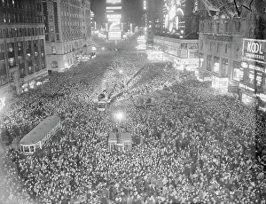 Reveler Prints: New Year's Crowd in Times Square, 1937