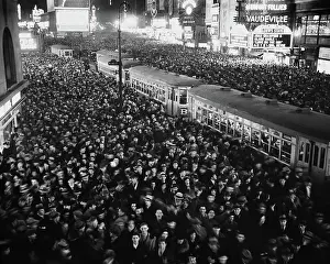 Reveler Prints: New Year's Crowd in Times Square, 1938