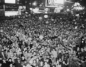 Snowfall Prints: New Years Crowd in Times Square