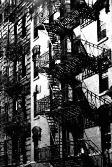 New York's Iconic Fire Escapes Collection: A New York city fire escape