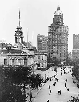 Pedestrian Prints: New York City Hall and Pulitzer's World Building