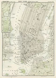 Images Dated 30th September 2017: New York city map 1884