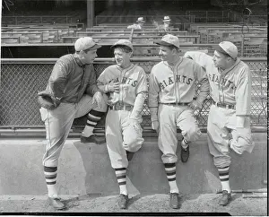 New York Giants Infielders Conversing