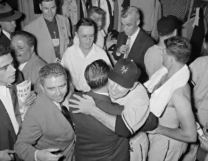New York Giants Team Manager Leo Durocher Hugging Official