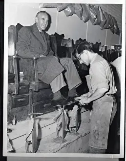 New York Governor Averell Harriman Getting His Shoes Shined