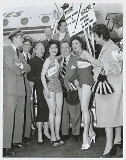 Robert F Prints: New York Mayor Robert Wagner with French Beauty Queens