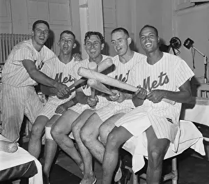 New York Mets Baseball Players in Dressing Room