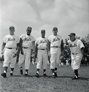 New York Mets Players Posing on Field