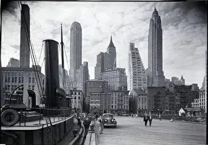 Tugboat Prints: New York Skyline with Tugboat
