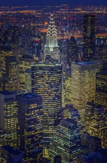 Images Dated 2nd January 2016: New york skyscraper and chrysler building at night