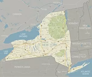 Images Dated 2nd October 2018: New York State Map