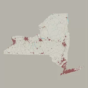Computer Graphic Collection: New York State US State Road Map