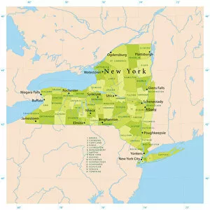 Images Dated 16th May 2018: New York State Vector Map