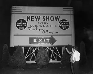 New York State's First Open Air Drive-In Theater's Exit Sign