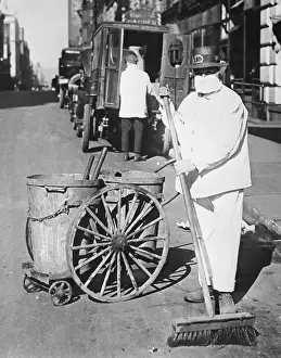 Mask Prints: New York Street Cleaner Wearing Mask