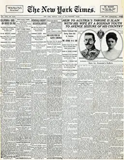 Front of New York Times Announcing Death of Archduke Ferdinand