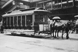 Horse-drawn Trams (Horsecars) Collection: New York Tram