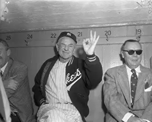 Winking Prints: New York Yankees Manager Casey Stengel Makes OK Gesture