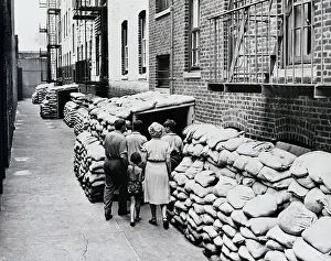 Shelter Prints: New Yorkers Entering Air Raid Shelter