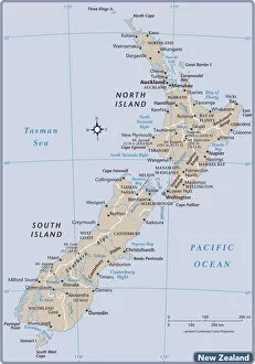 Images Dated 12th November 2017: New Zealand country map