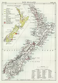 Images Dated 30th September 2017: New Zealand map 1884