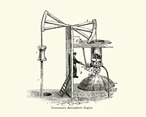 Images Dated 9th April 2019: Newcomen atmospheric steam engine
