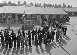 Newly Arrived Japanese Standing at Japanese Intermittent Camp