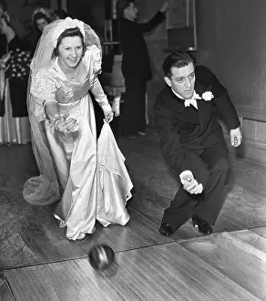 Groom Prints: Newlyweds Bowling