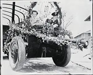 Honeymoon Prints: Newlyweds In Caisson; Gun Carriage