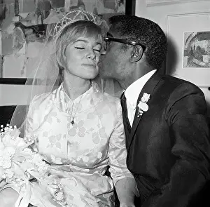 Eyes Closed Prints: Newlyweds May Britt and Sammy Davis Jr