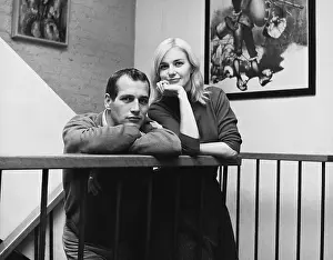 Prints of Portrait of married American actors Paul Newman (1925 - 2008) and Joanne Woodward at home in their Greenwich Village apartment, New York, New York, circa 1961 Iconic Movie Star Prints (1920s–1970s): Newman & Woodward At Home