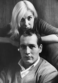 Prints of Portrait of married American actors Paul Newman (1925 - 2008) and Joanne Woodward at home in their Greenwich Village apartment, New York, New York, circa 1961 Iconic Movie Star Prints (1920s–1970s): Newman & Woodward At Home