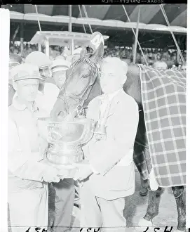 Goshen Prints: Newport Dream and Del Cameron Standing with the Winner's Cup