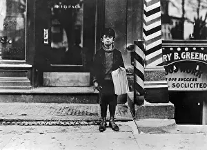 Hartford Prints: Newsboy on Sidewalk